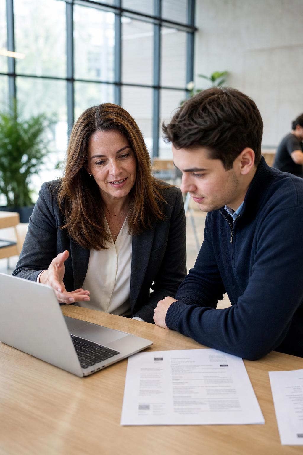 Independent career coach with a client